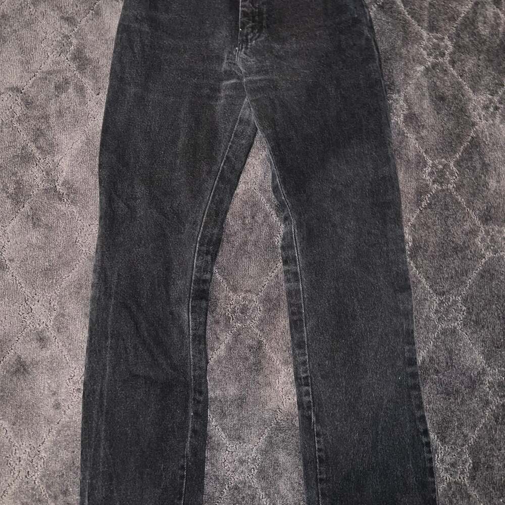 Wrangler Premium Black Denim Jeans Regular Fit Men's Size 24X30 Dark Wash